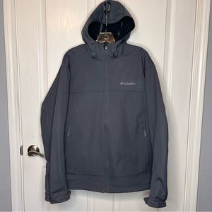 Columbia Gray Hooded Wind Rain Jacket Sz XL